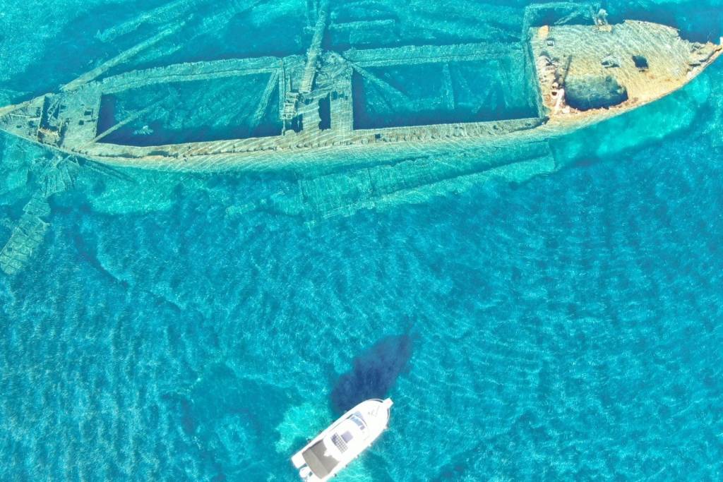 sunken ship form air