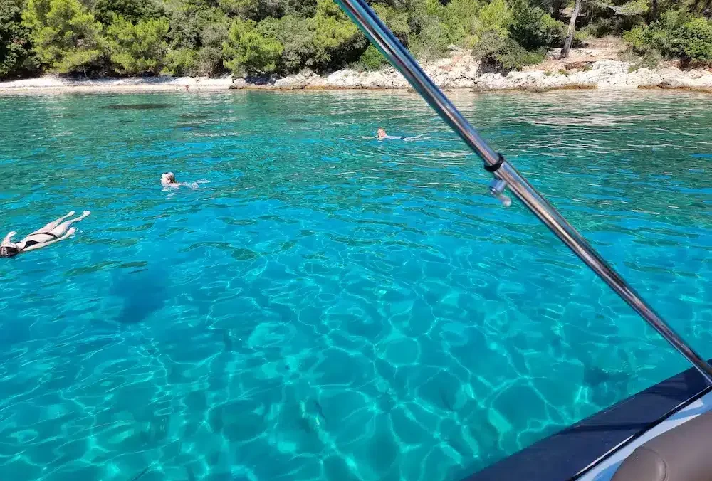 crystal clear blue bay